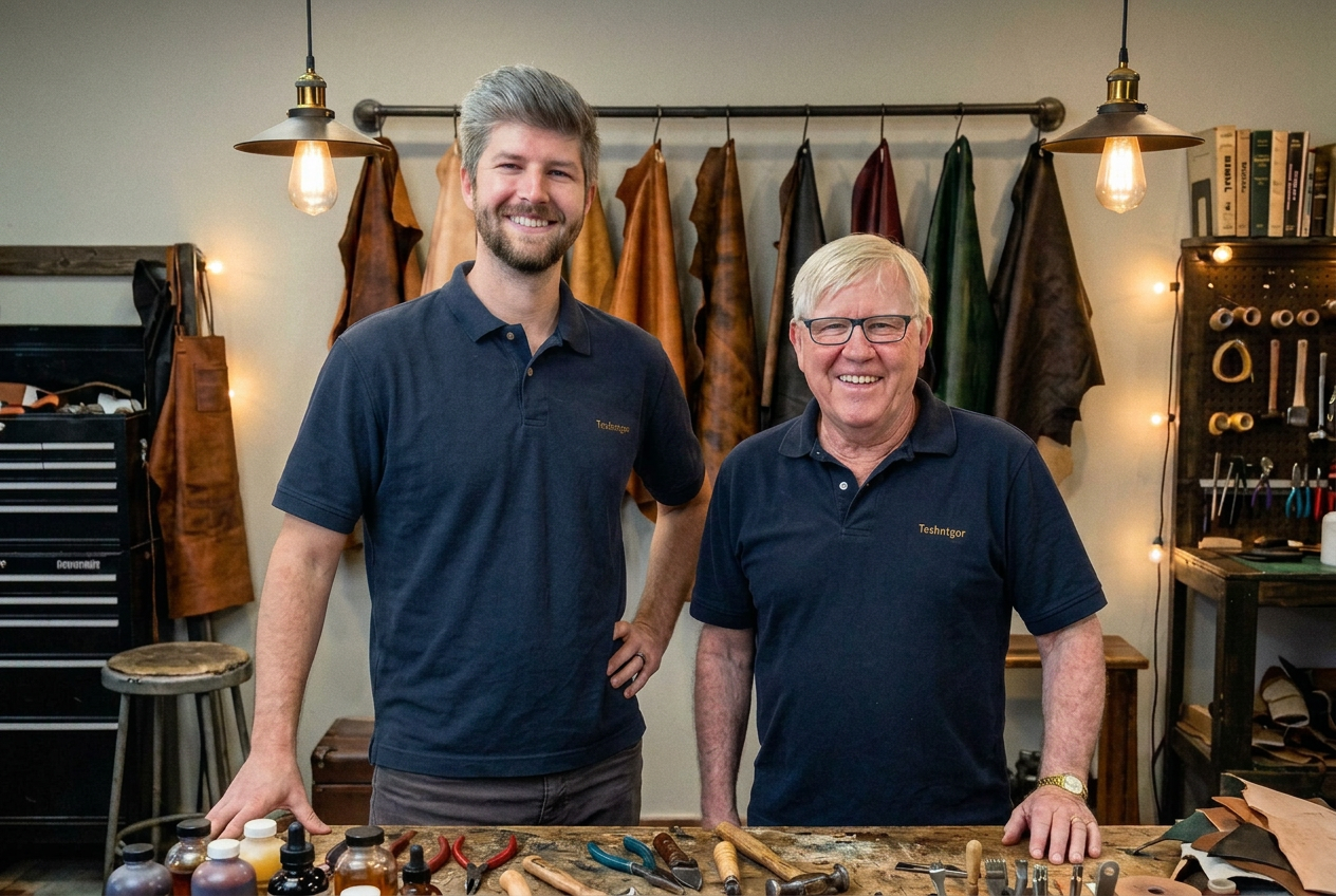Technique Leather Repair technicians in the workshop