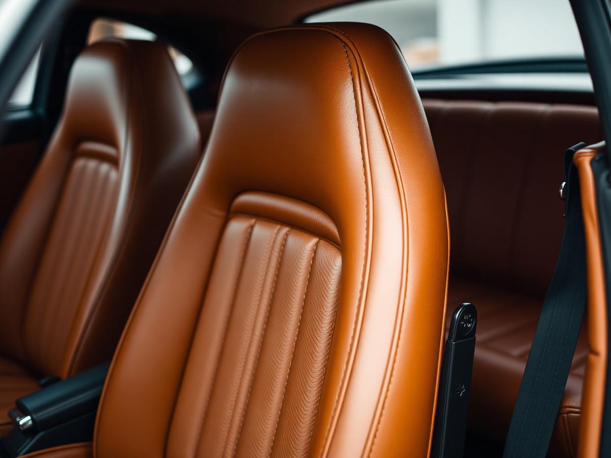 Restored automotive leather interior